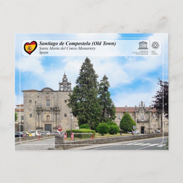 UNESCO WHS - Monasterio de Santa María del Conxo Postkarte (Vorderseite)