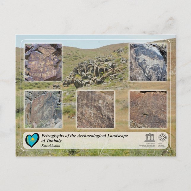 UNESCO WHS - Petroglyphen von Tanbaly Postkarte (Vorderseite)