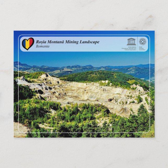 UNESCO WHS - Roșia Montană Bergbaulandschaft Postkarte (Vorderseite)
