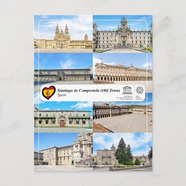 UNESCO WHS - Santiago de Compostela (Altstadt) Postkarte (Vorderseite)