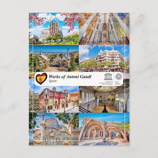 UNESCO WHS - Werke von Antoni Gaudi Postkarte (Vorderseite)