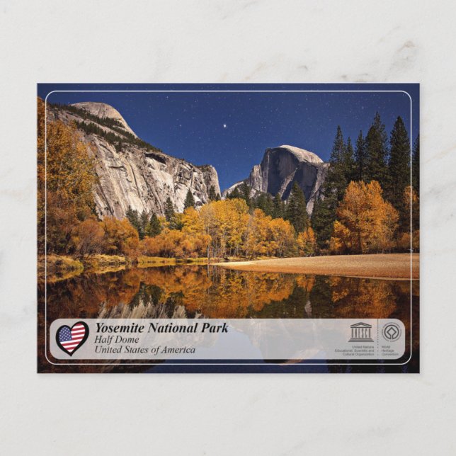 UNESCO WHS - Yosemite Nationalpark - Half Dome Po Postkarte (Vorderseite)