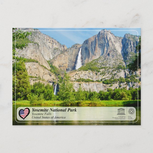UNESCO WHS - Yosemite NP - Yosemite Falls Postcard Postkarte (Vorderseite)