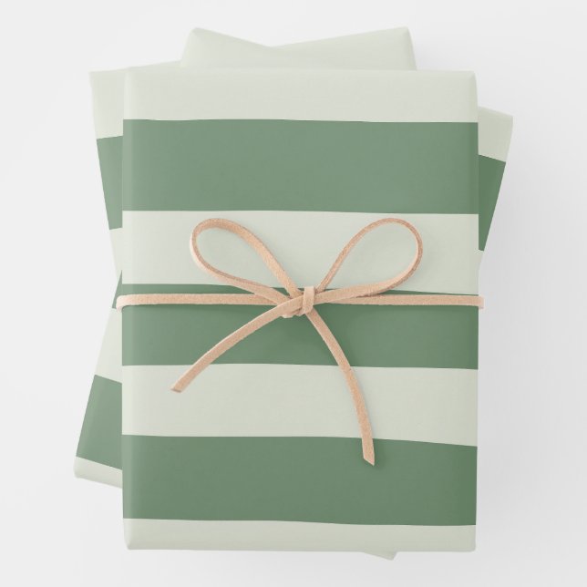 Uneven Streifen - grün Geschenkpapier Set (Beispiel)