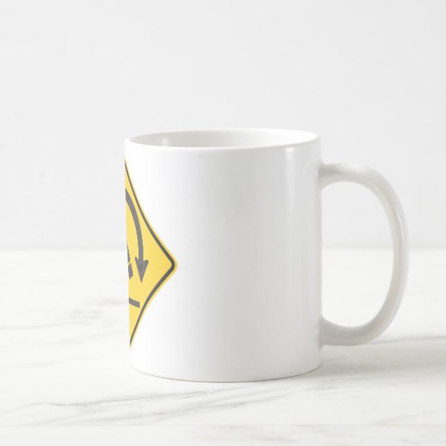 Unfall-Gefahrenlandstraßen-Zeichen Kaffeetasse (Rechts)