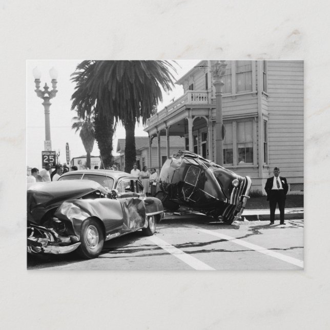 Unfall, Santa Monica, 1951 Vintag Postkarte (Vorderseite)