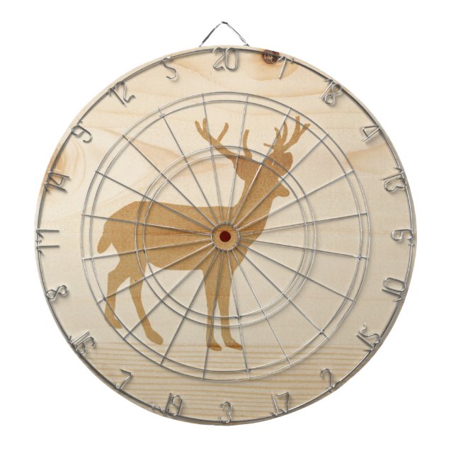 Unfertiges Holzbild mit Hirsch Dartscheibe (vorne)