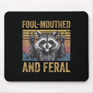 Unflätig Mund Raccoon Wilde Sommer Meme V Mousepad