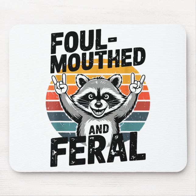 Unflätiger & Wilder Waschbär-Meme Lustiger Müll- Mousepad (Vorne)