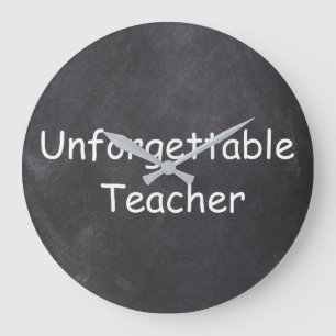 Unforgettable Teacher Chalkboard Design Gift Idea Große Wanduhr