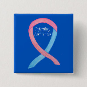 Unfruchtbarkeitsbewusstsein Pink & Blue Ribbon But Button