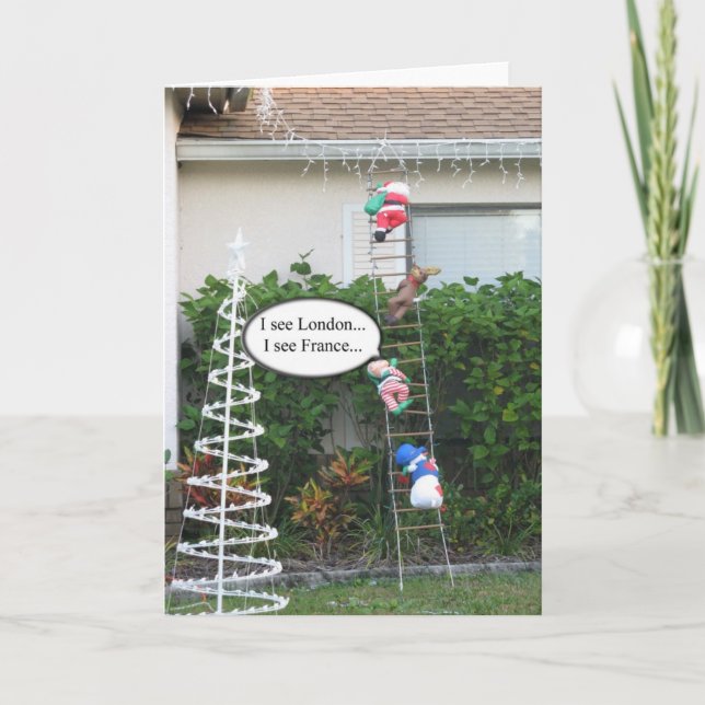 Unfug-Elf-Weihnachtskarte Feiertagskarte (Vorderseite)