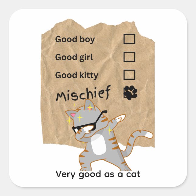Unfug Katzen Quadratischer Aufkleber (Vorderseite)