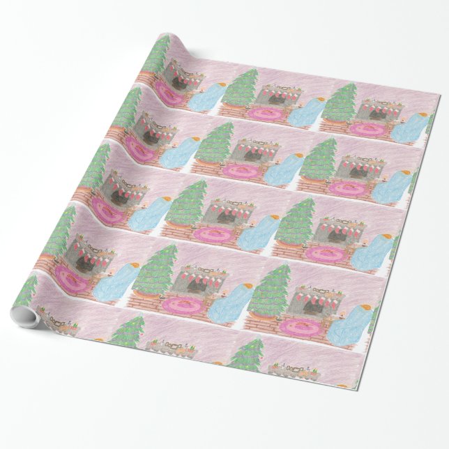 Unfug Miezekatze-mas (mit Ziegeln gedeckt) Geschenkpapier (Ungerollt)