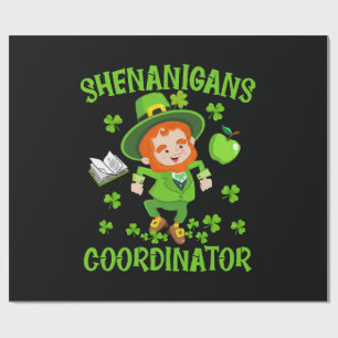 Unfugskoordinator Lustiger Lehrer St. Patrick's Geschenkpapier