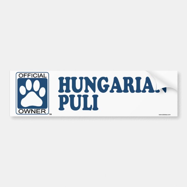 Ungar Puli Blau Autoaufkleber (Vorne)