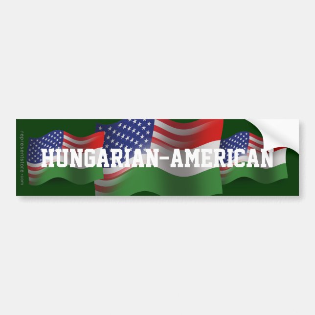 Ungarisch-Amerikanische wellenartig bewegende Autoaufkleber (Vorne)