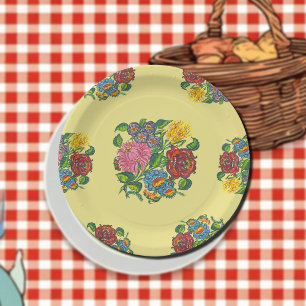 Ungarisch Floral - Kalocsai motifs no2 Pappteller