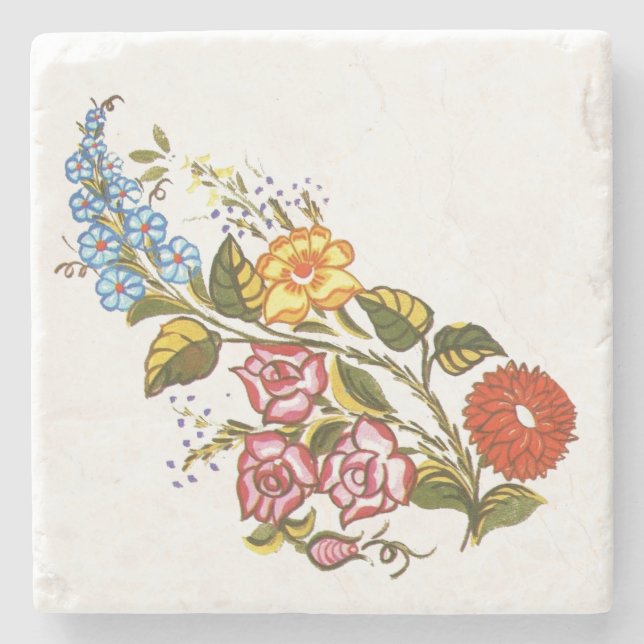 Ungarisch Floral -kalocsai Steinuntersetzer (Vorderseite)