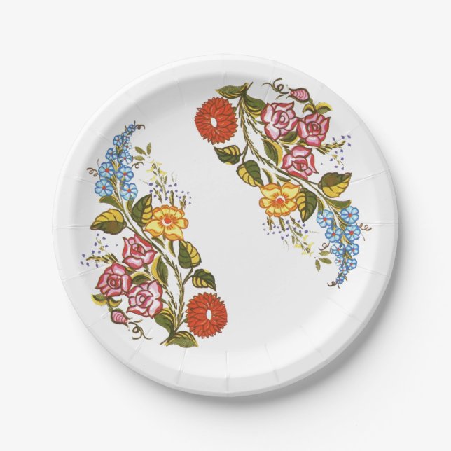 Ungarisch Floral Pappteller (Vorderseite)