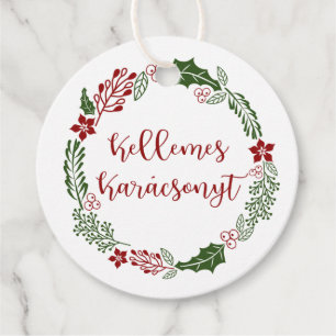 Ungarisch Frohe Weihnachten, Custom Geschenkanhänger