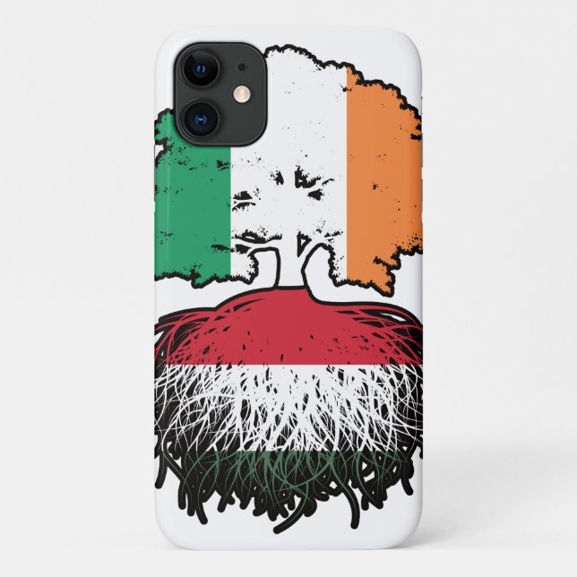Ungarisch Irish Ireland Tree Roots Flag Case-Mate iPhone Hülle (Rückseite)