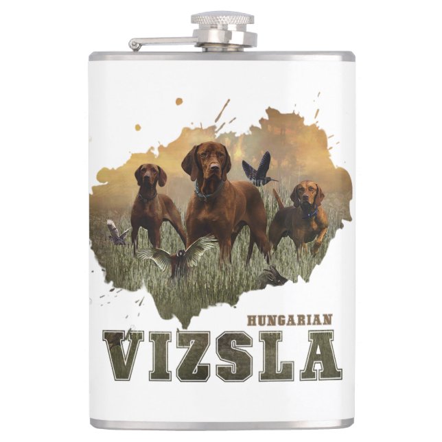 Ungarisch Vizsla Art Flachmann (Vorderseite)