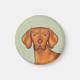 Ungarisch Vizsla Cartoon Pointer Dog Green Magnet