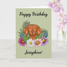 Ungarisch Vizsla Colorful Blume Happy Birthday Karte