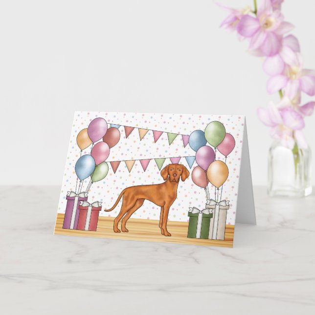 Ungarisch Vizsla Colorful Pastel Happy Birthday Karte (Orchidee)