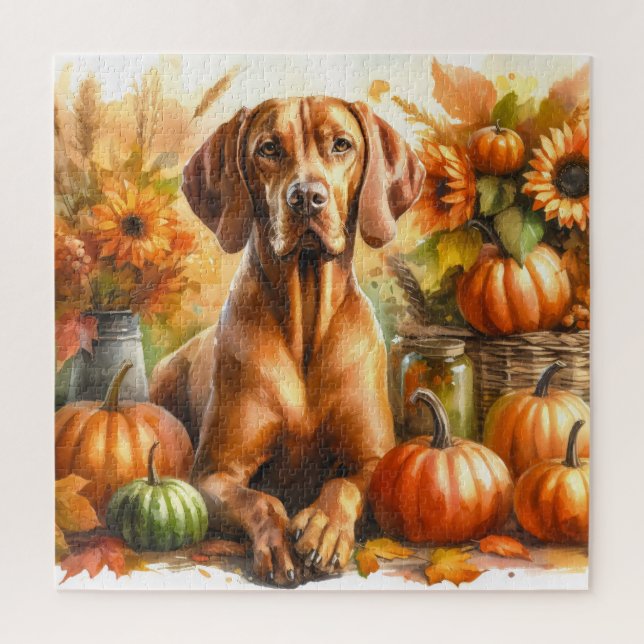 Ungarisch Vizsla Fall Watercolor (Vertikal)