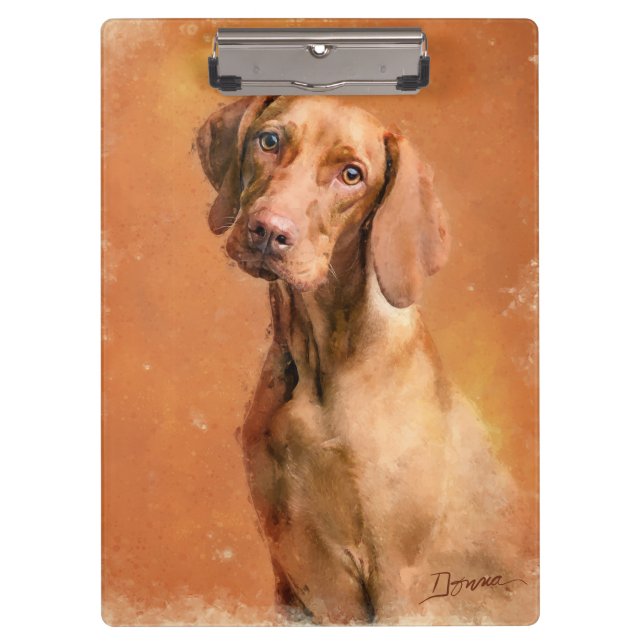 Ungarisch Vizsla Hund Kunstmalerei Klemmbrett (Vorderseite)