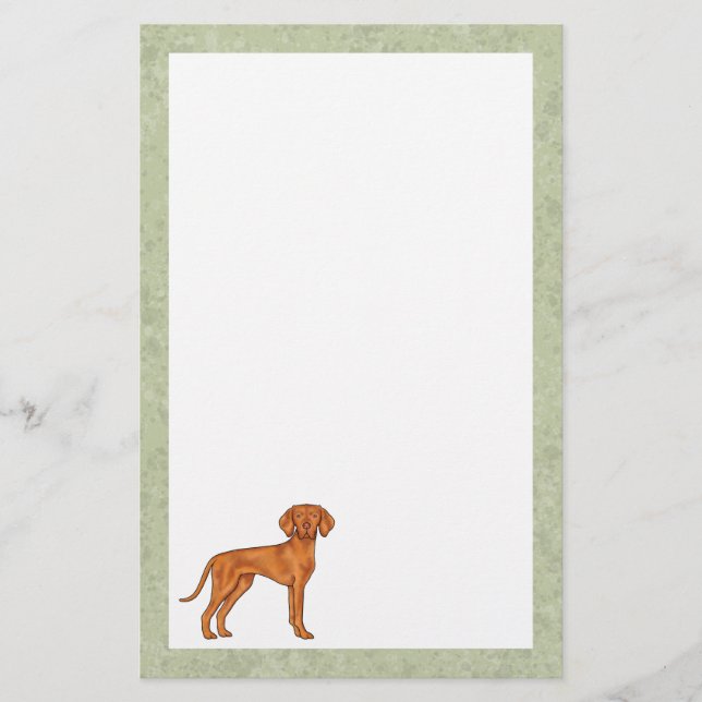Ungarisch Vizsla Niedlich Cartoon Pointer Dog Gree Briefpapier (Vorderseite)