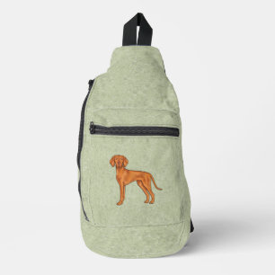 Ungarisch Vizsla Niedlich Cartoon Pointer Dog Gree Crossbody Bag