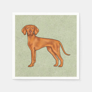 Ungarisch Vizsla Niedlich Cartoon Pointer Dog Gree Serviette