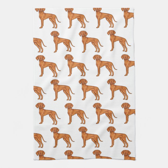 Ungarisch Vizsla Niedlich Cartoon Pointer Dog Must Geschirrtuch (Vertikal)