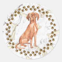 Ungarisch Vizsla Paw Prints and Space Background
