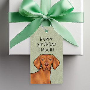 Ungarisch Vizsla Pointer Dog Textname Grün Geschenkanhänger