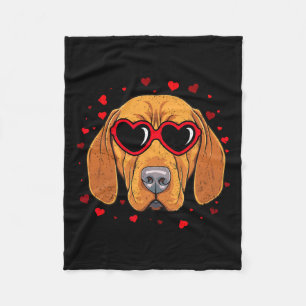 Ungarisch Vizsla Valentine Herzstück Niedlich Hund Fleecedecke