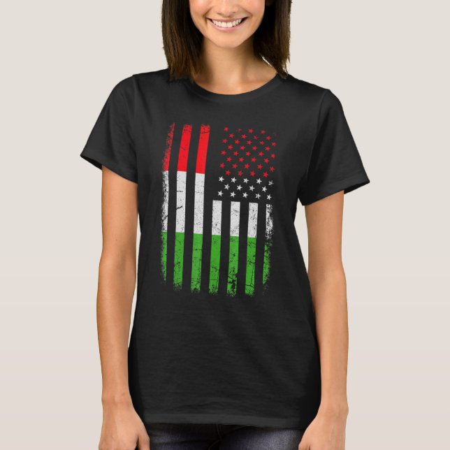 Ungarische Amerikanische Flagge Ungarn Amerika Pri T-Shirt (Vorderseite)