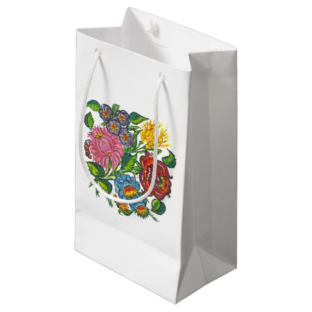 Ungarische Blume Kleine Geschenktüte (Vorderseite Schrägansicht)