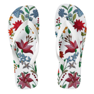 Ungarische Blume-Schuhe Flip Flops