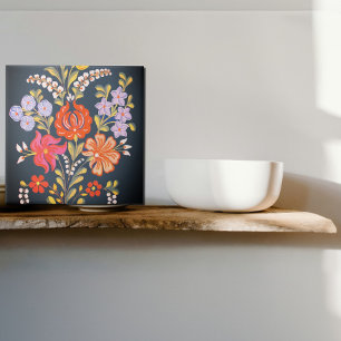 ungarische Blumen -lebendige Farben Fliese