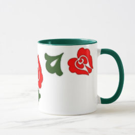 Ungarische Blumenmotive - rote Tulpen Tasse