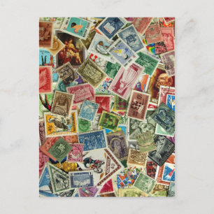 Ungarische Briefmarkenmischung Postkarte