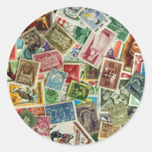 Ungarische Briefmarkenmischung Runder Aufkleber