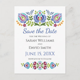 Ungarische Design Violet Floral Wedding Ankündigungspostkarte
