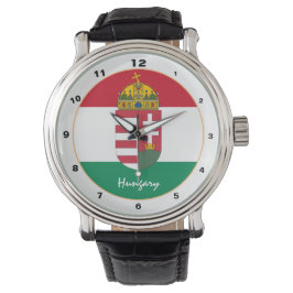 Ungarische Flag-Uhr, Emblem & Ungarische Mode Armbanduhr