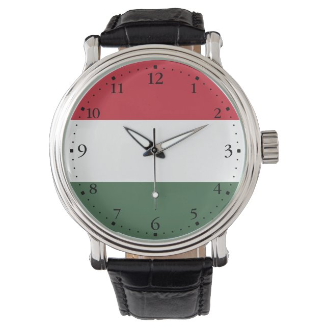 Ungarische Flagge Armbanduhr (Vorderseite)