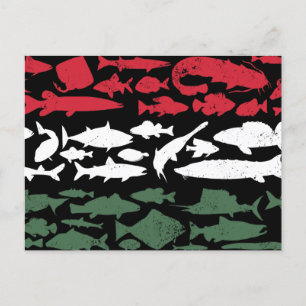 Ungarische Flagge aus Fisch - Fischereidesign Feiertagspostkarte